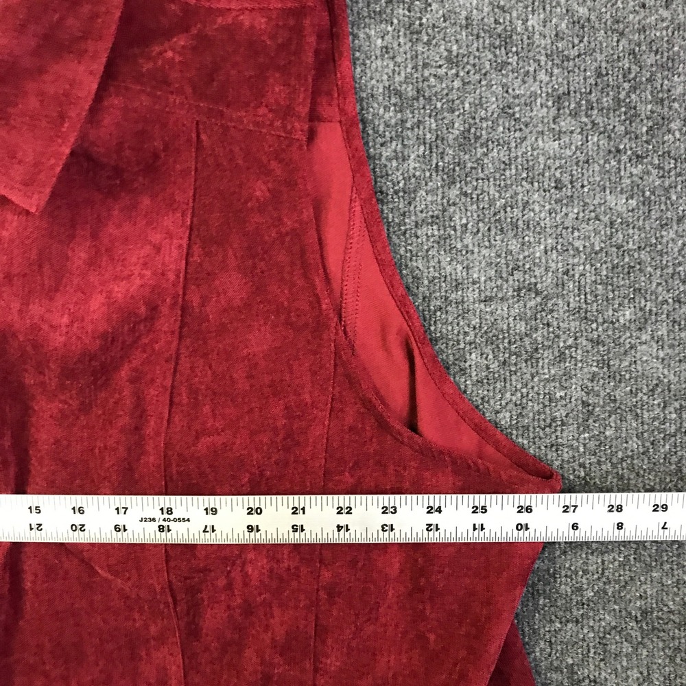 Christopher & Banks Vest Womens 2X Burgundy Red Excellent Faux Suede Zip Front‎ - Picture 5 of 7
